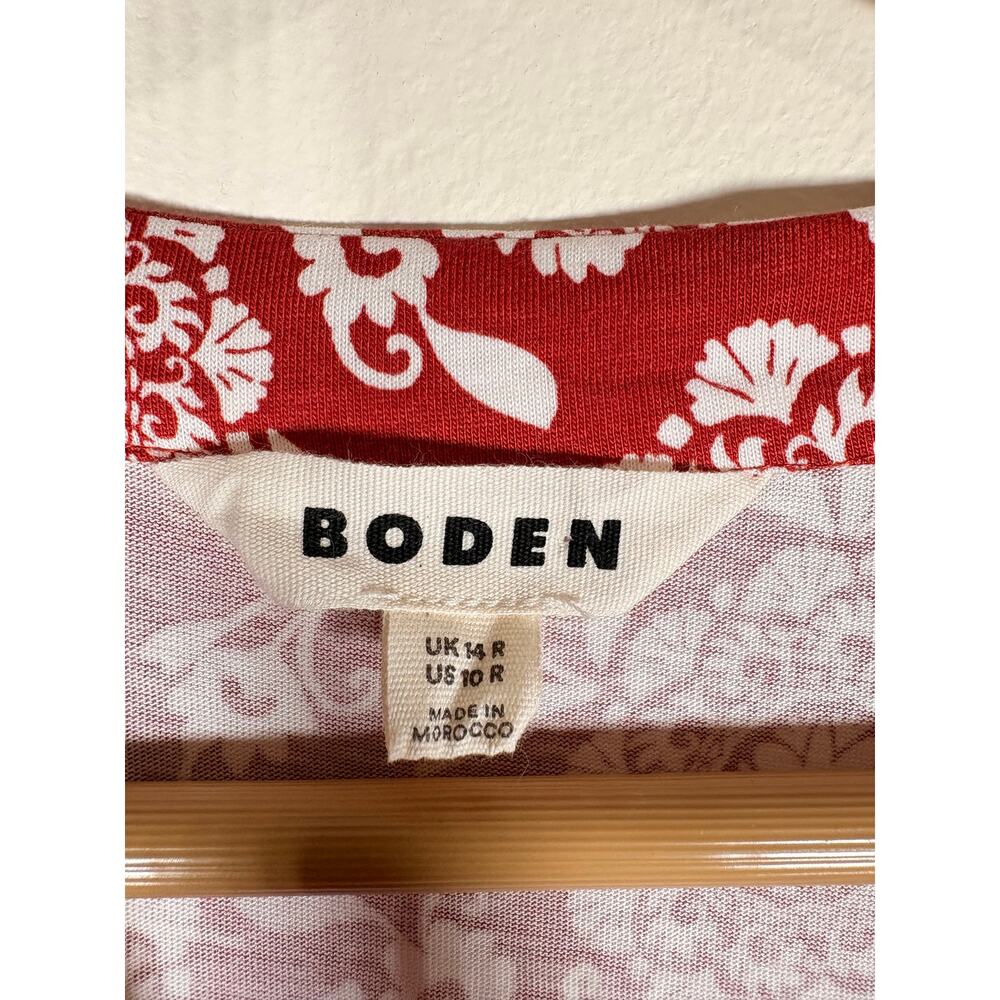 BODEN Daisy Flippy Jersey Dress Decorative Blossom Brown Sz 10R $149 {QQ3} - Picture 4 of 6
